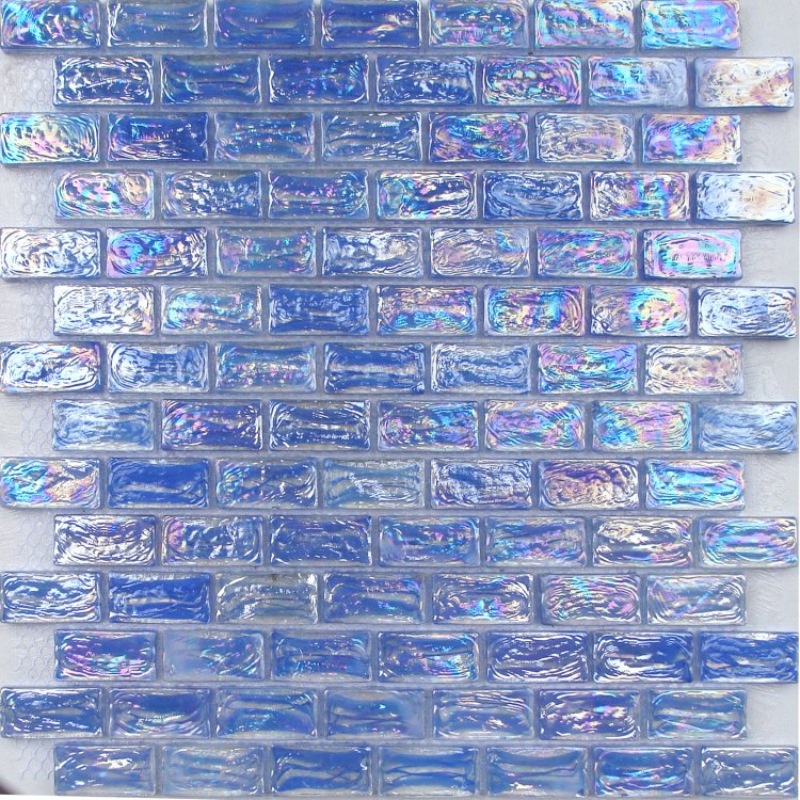 Shiny Blue Glass Mosaic Tile