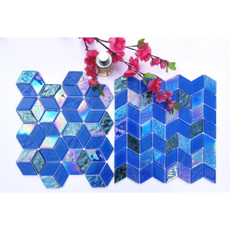 Blue Irregular Hexagon Swimming Pool Mosaic Tile