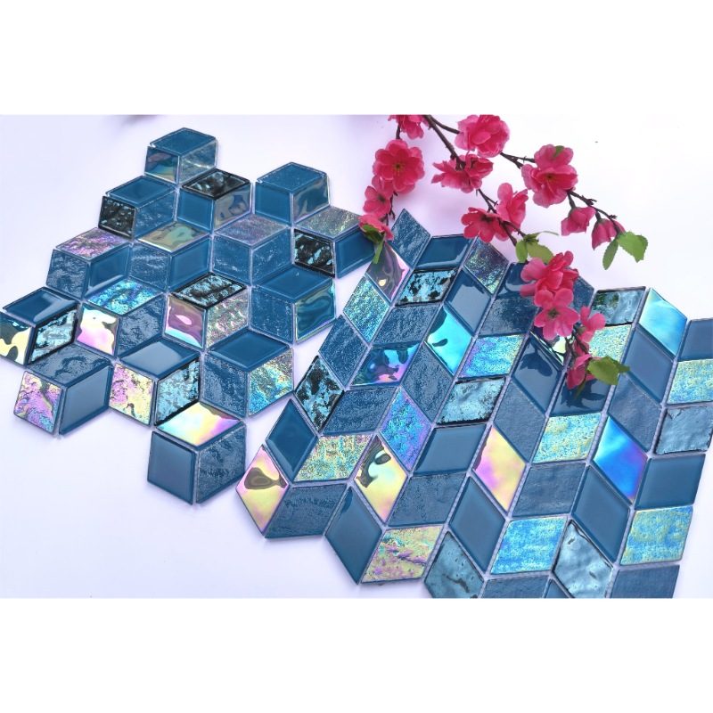 Blue Irregular Hexagon Swimming Pool Mosaic Tile