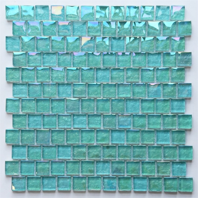 Square glass mosaic for swimming pool