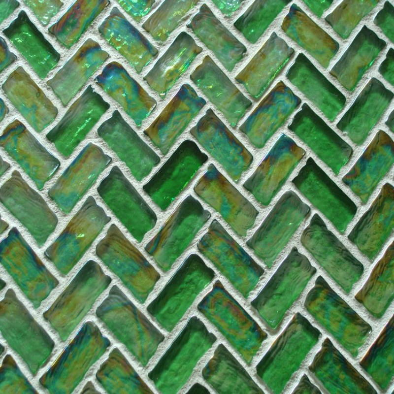 Green Glass Mosaic Tile For Bathroom