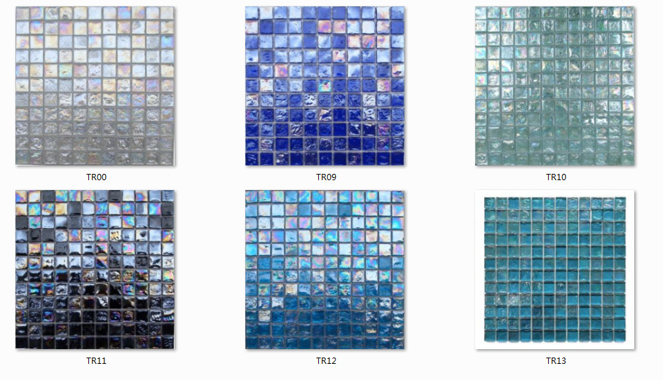 Glossy surface glass mosaic tile