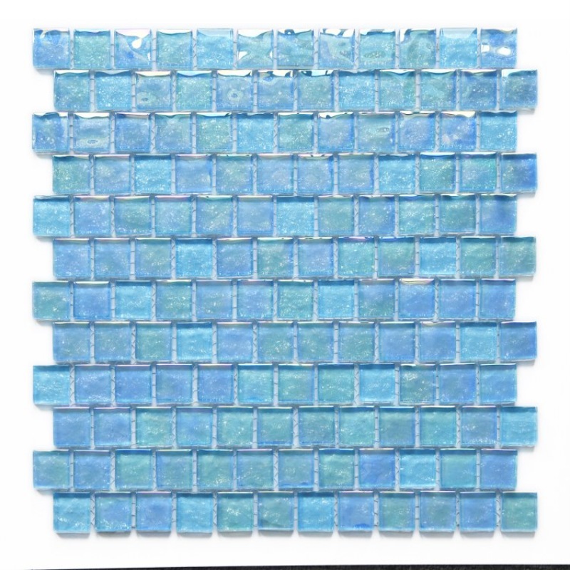 Square glass mosaic for swimming pool