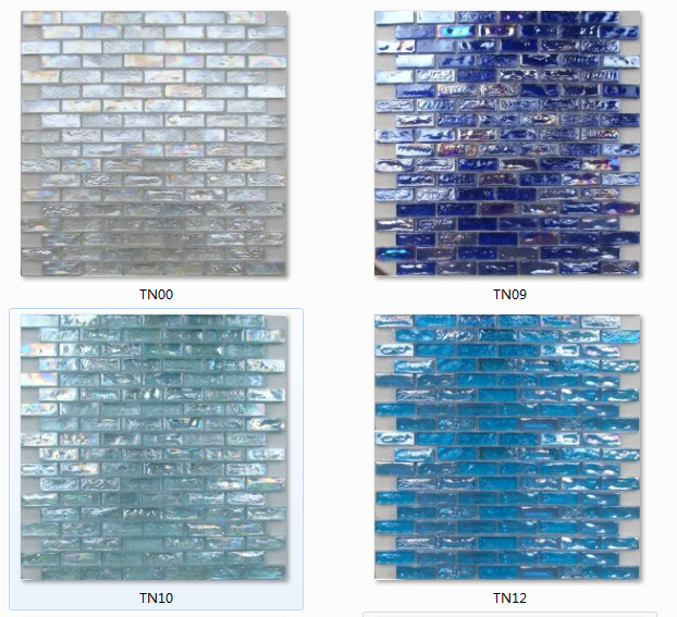 Glossy blue glass mosaic for swimming pool tile