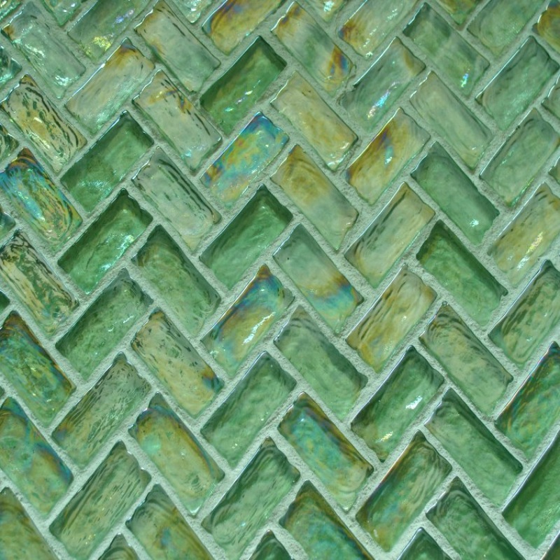 Green Glass Mosaic Tile For Bathroom