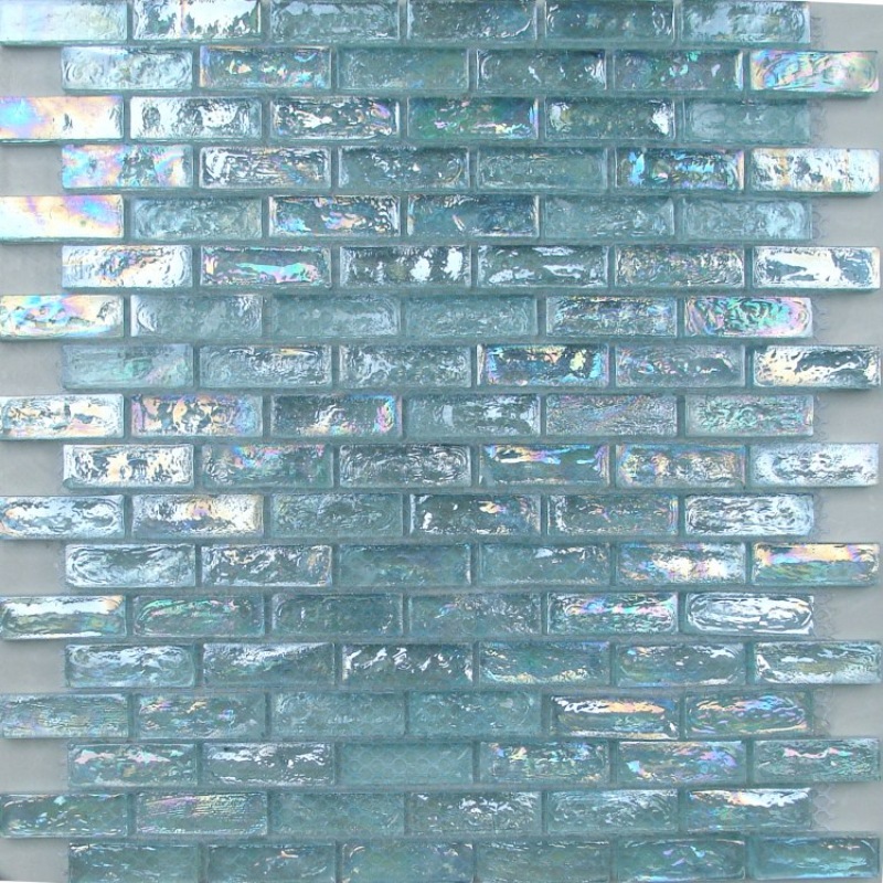 Glossy blue glass mosaic swimming pool tile