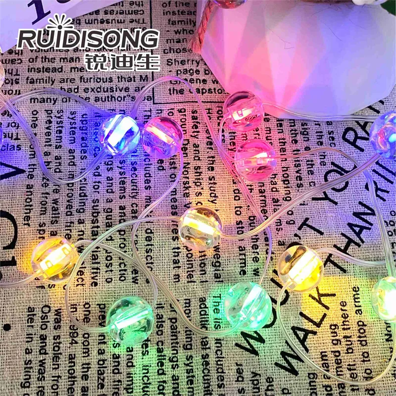 Transparent bead, string light, decorative lights