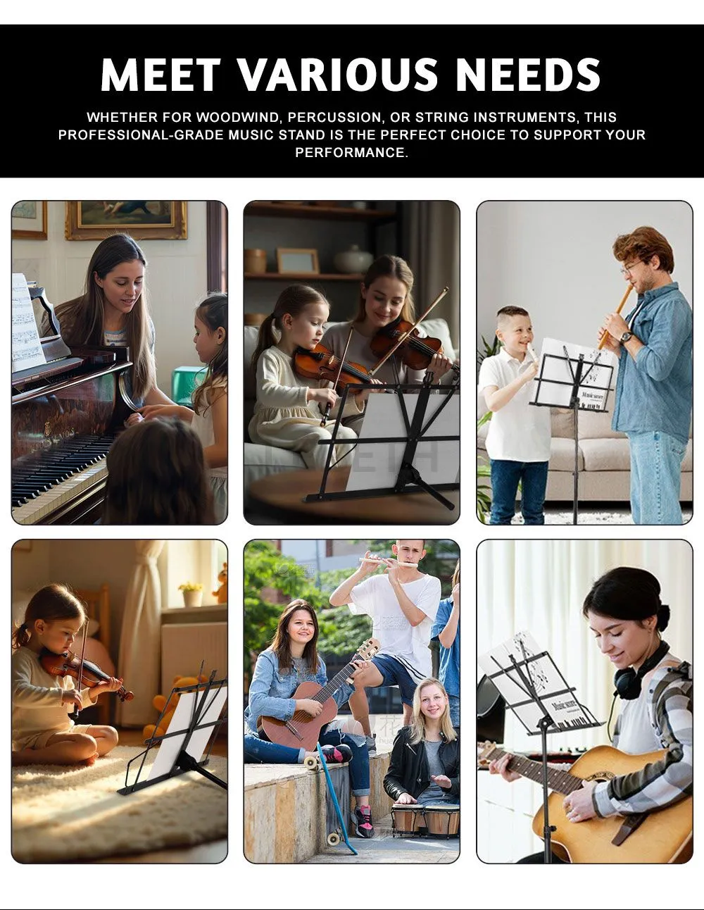 MS-TY Wholesale Portable Bag Height Adjustable Music Stands