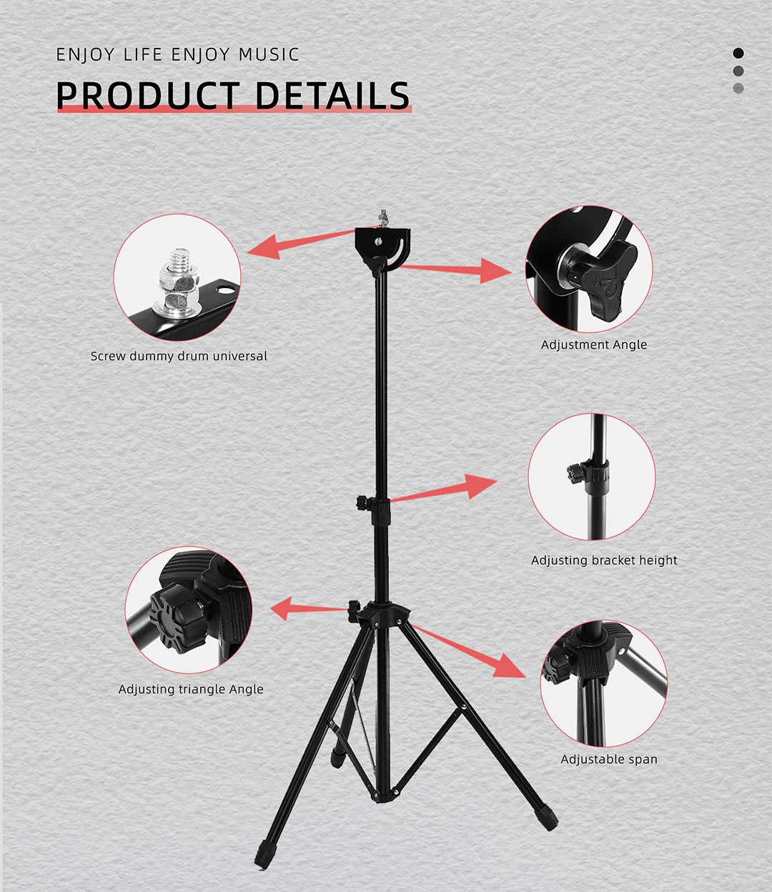 Practice drum stand for 8/10inch