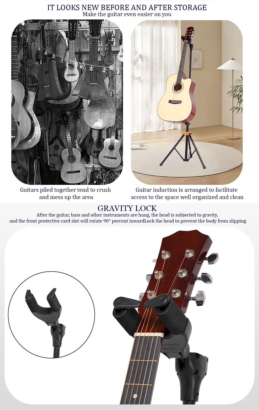 GS-201Y Self-locking guitar stand