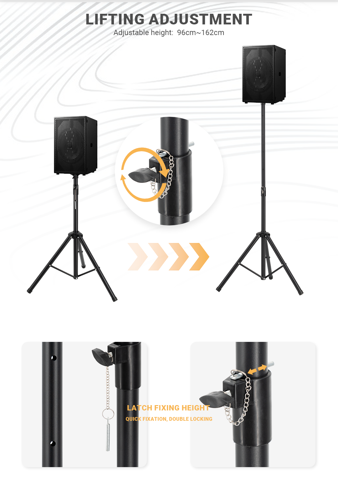 sps-520m adjustable floor-standing speaker stand