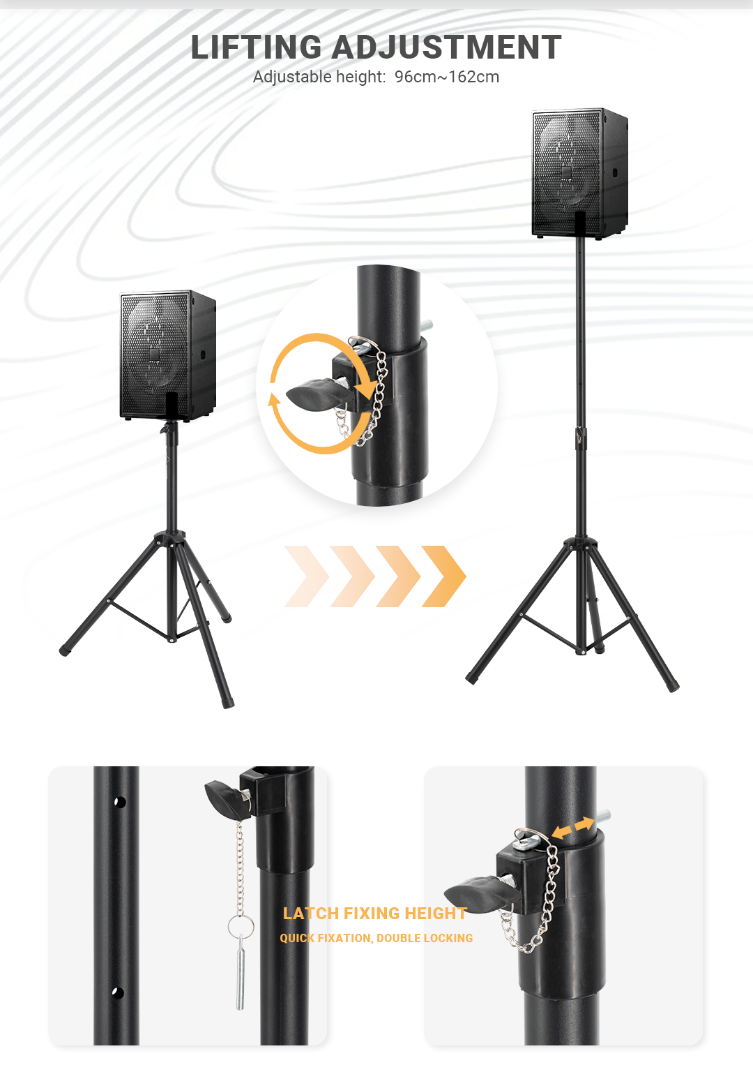 SPS-521M Metal adjustable speaker stand