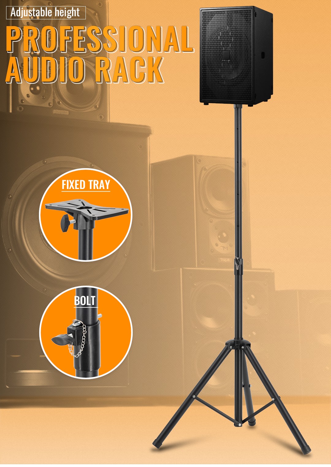 sps-520m adjustable floor-standing speaker stand