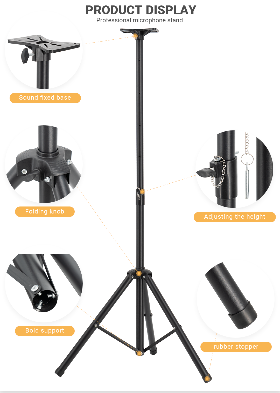 sps-520m adjustable floor-standing speaker stand