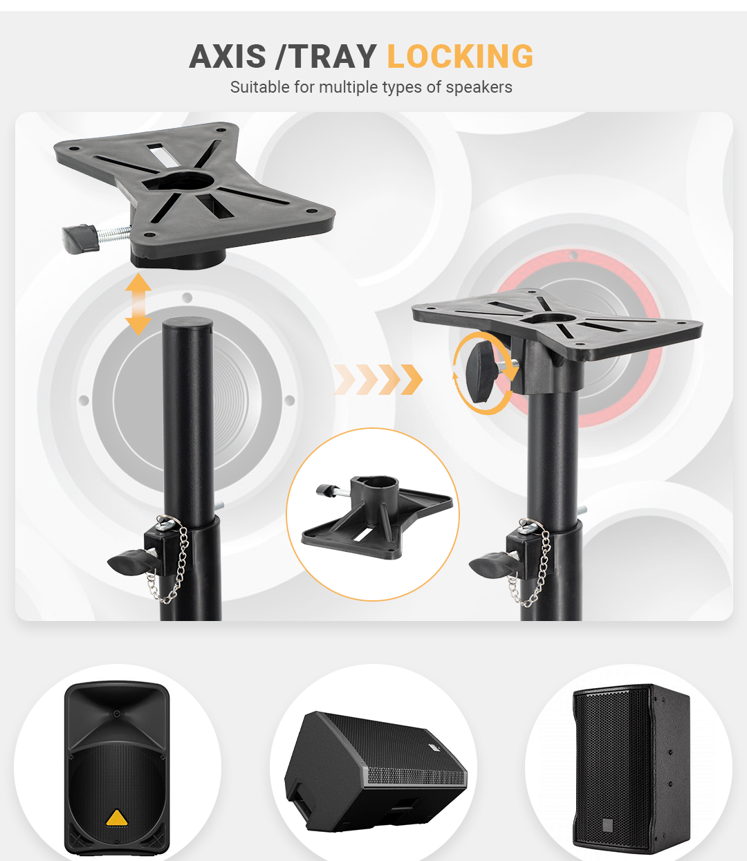 sps-520m adjustable floor-standing speaker stand