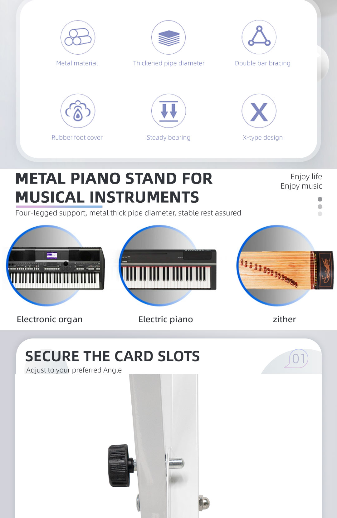 KS-C1 Adjustable Keyboard Piano Stand