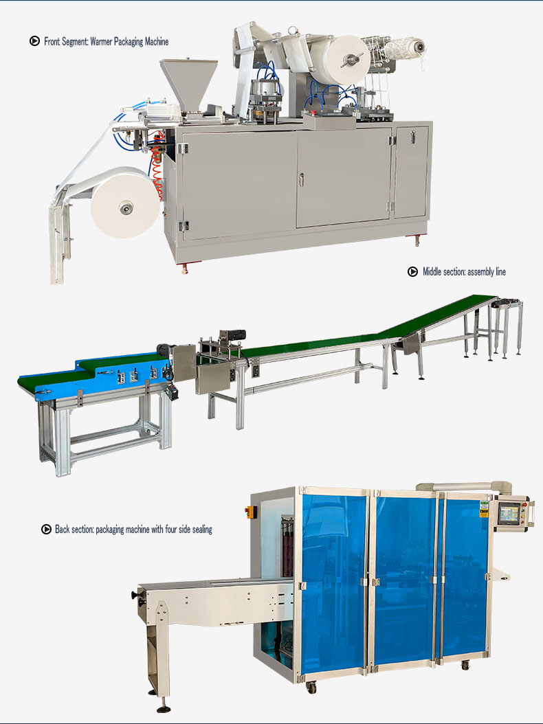 Packaging machine for sealing four sides