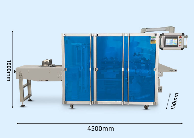 Packaging machine for sealing four sides