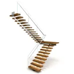 SmartArt Single Stringer Wooden Stair