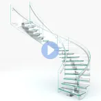 LED Glass Curved Stair