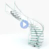 LED Glass Curved Stair