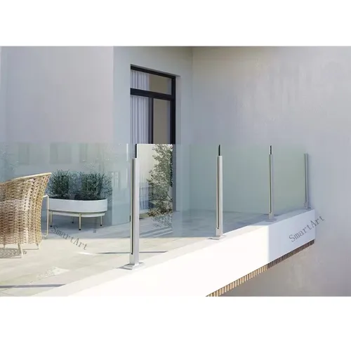2x2 Post Glass Railing Modern Post Glass Railing - SmartArt