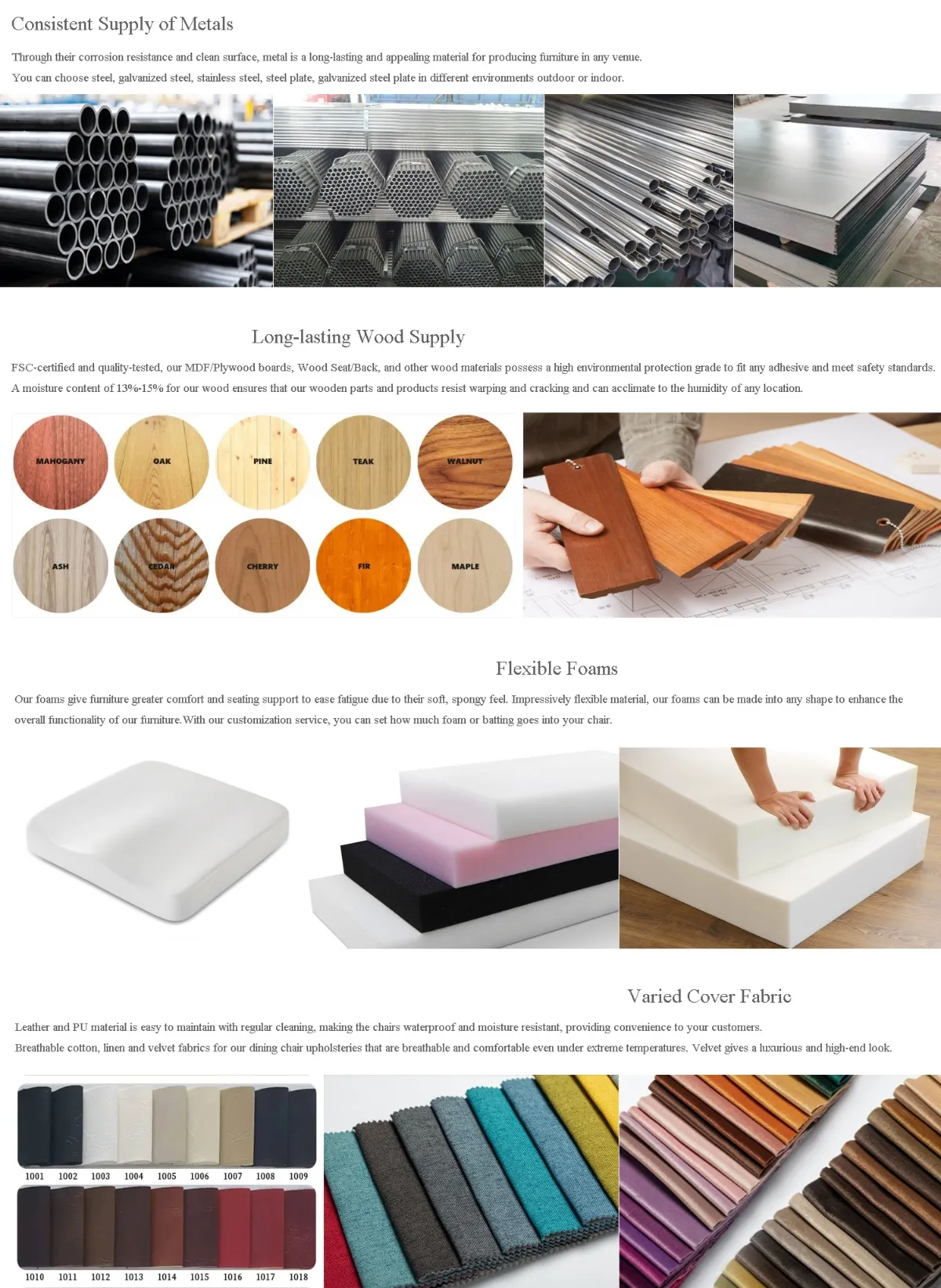 Customised Materials. Examples Commercial Furniture Solution
