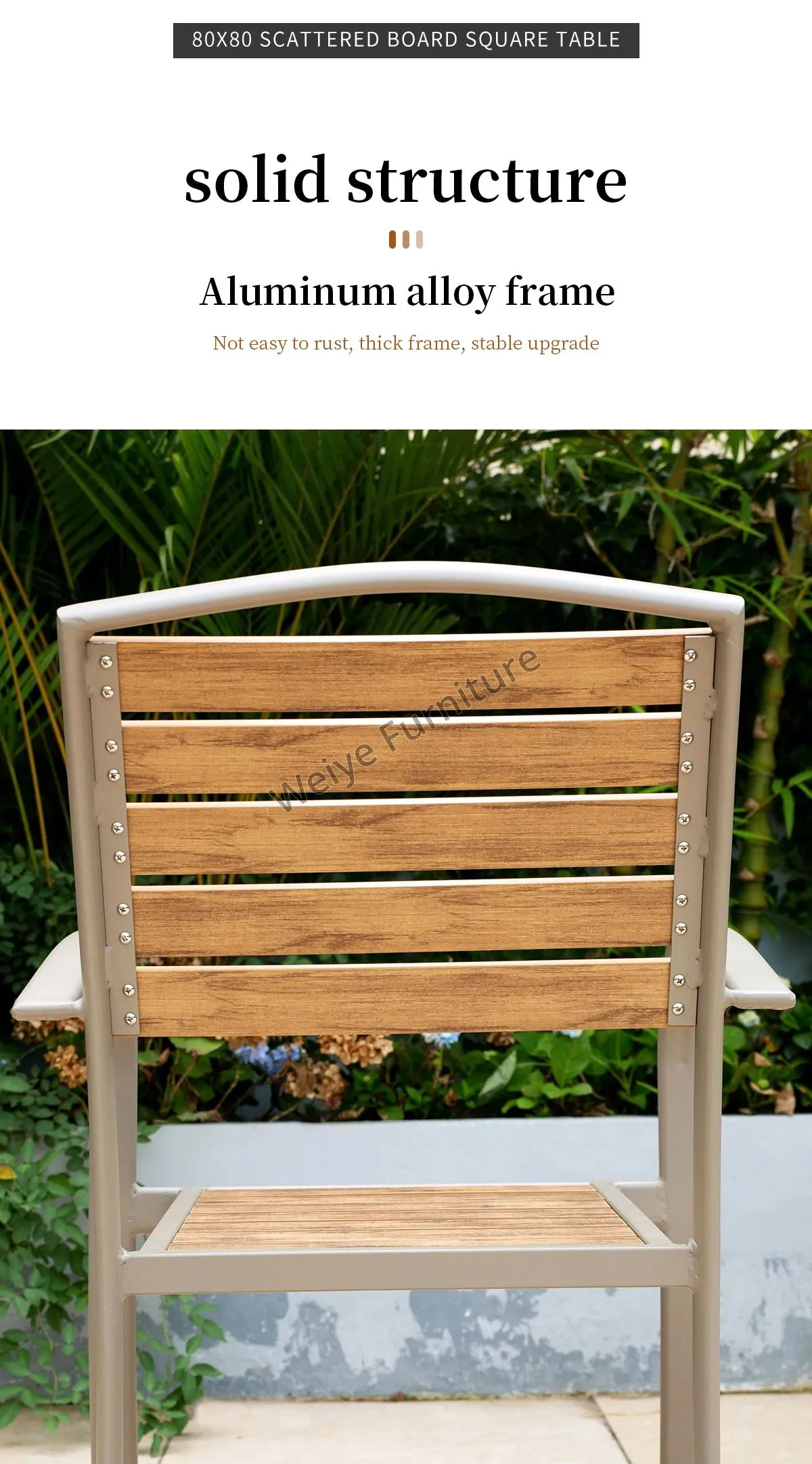 Outdoor Aluminum Garden Dinning Table and Chairs