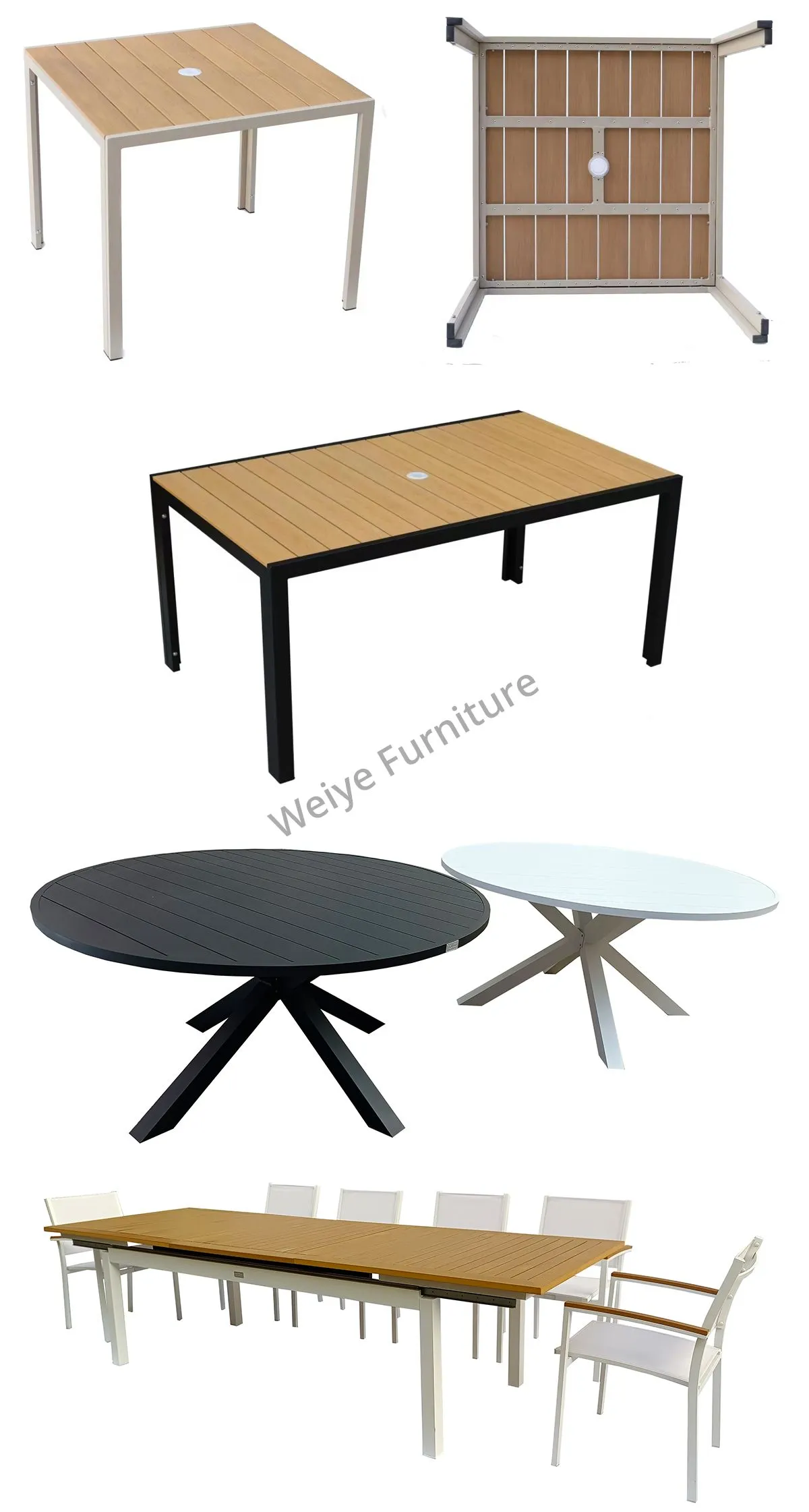 Outdoor Aluminum Garden Dinning Table and Chairs