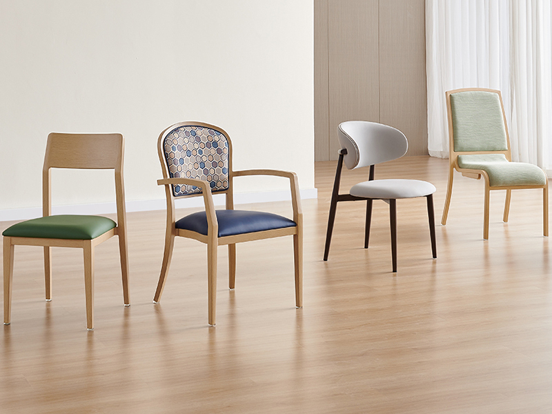 What it looks like In hotel & cafe with metal wood chair?