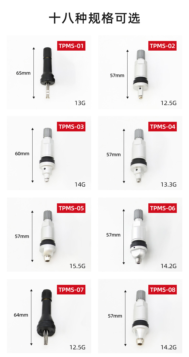 Tire Pressure Monitoring Aluminum Alloy TPMS Sensor Valve