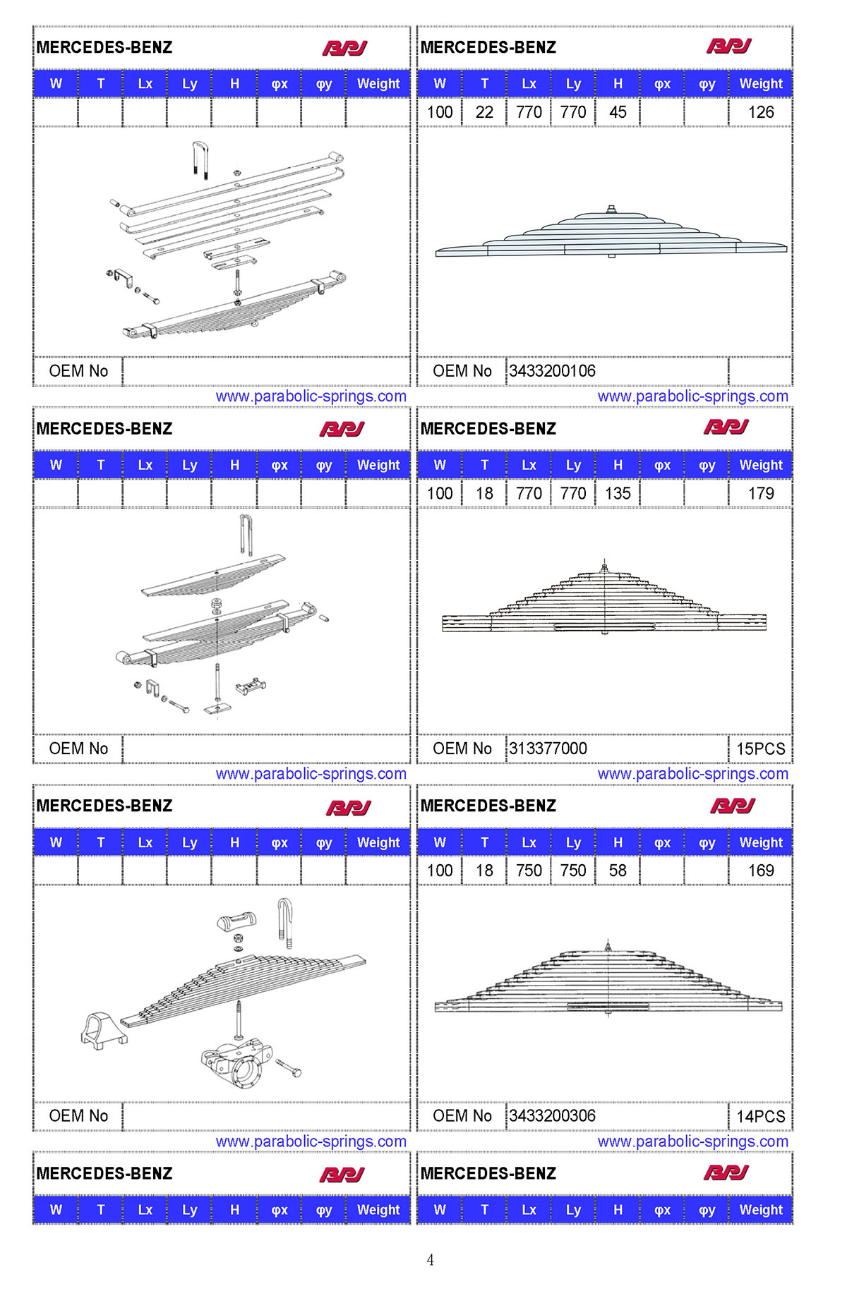 Leaf & parabolic springs