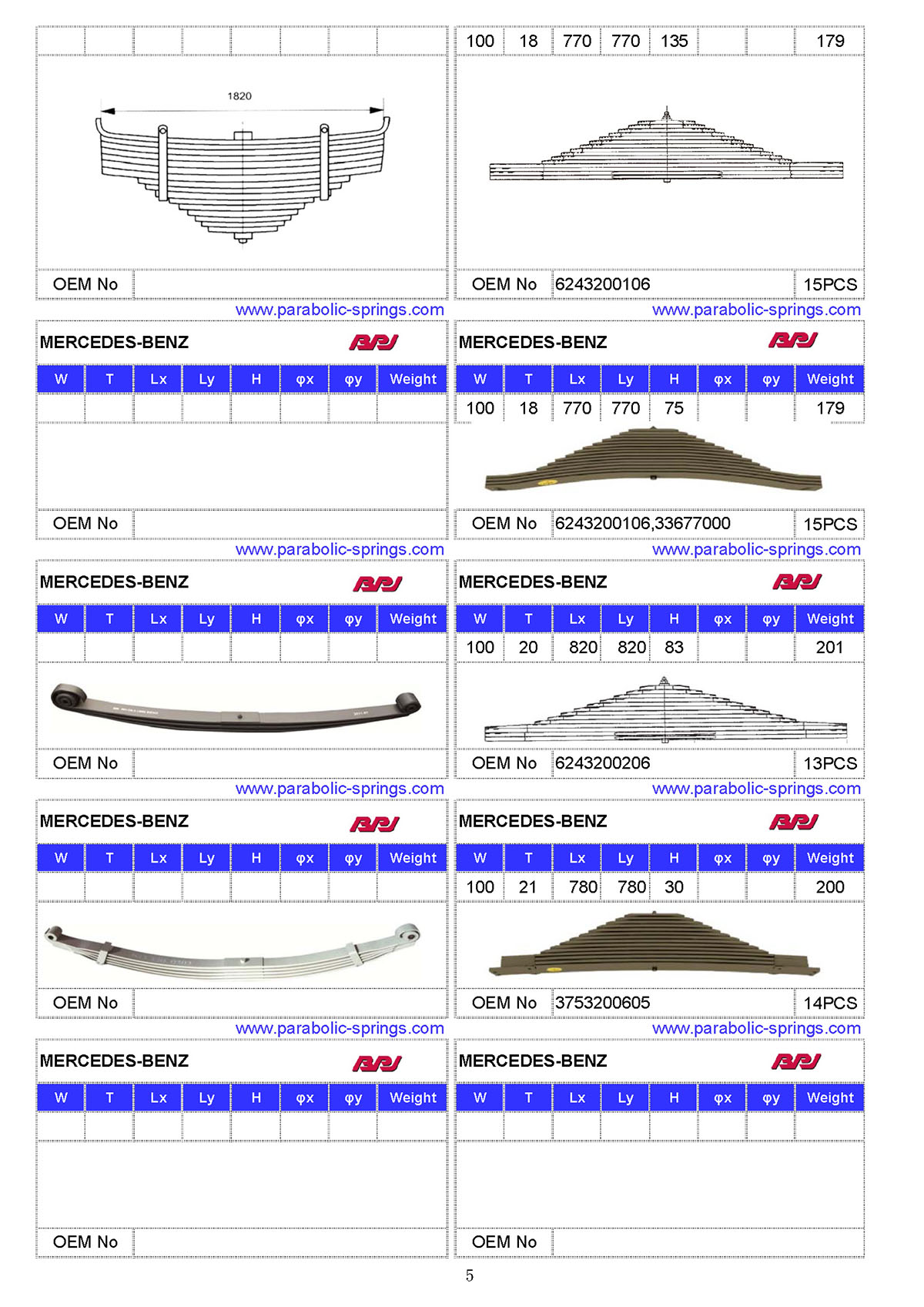 Leaf & parabolic springs