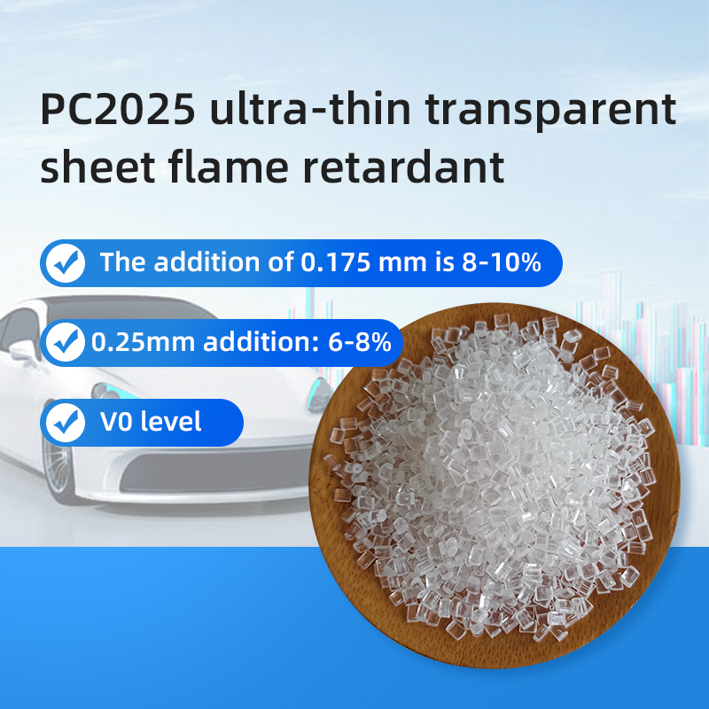 Transparent high light dispersion flame retardant master batch for PC sheets and lithium battery housings