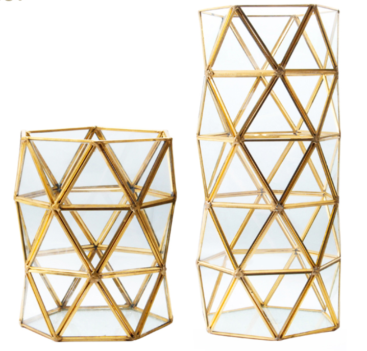 Geometric Terrarium metal vase