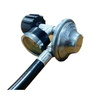 Tuyau De Gaz Avec Régulateur De Pression 50 Mbar - Pour Barbecue Gaz Propan/Butan, Longueur 1.5 M, Couleur Rouge