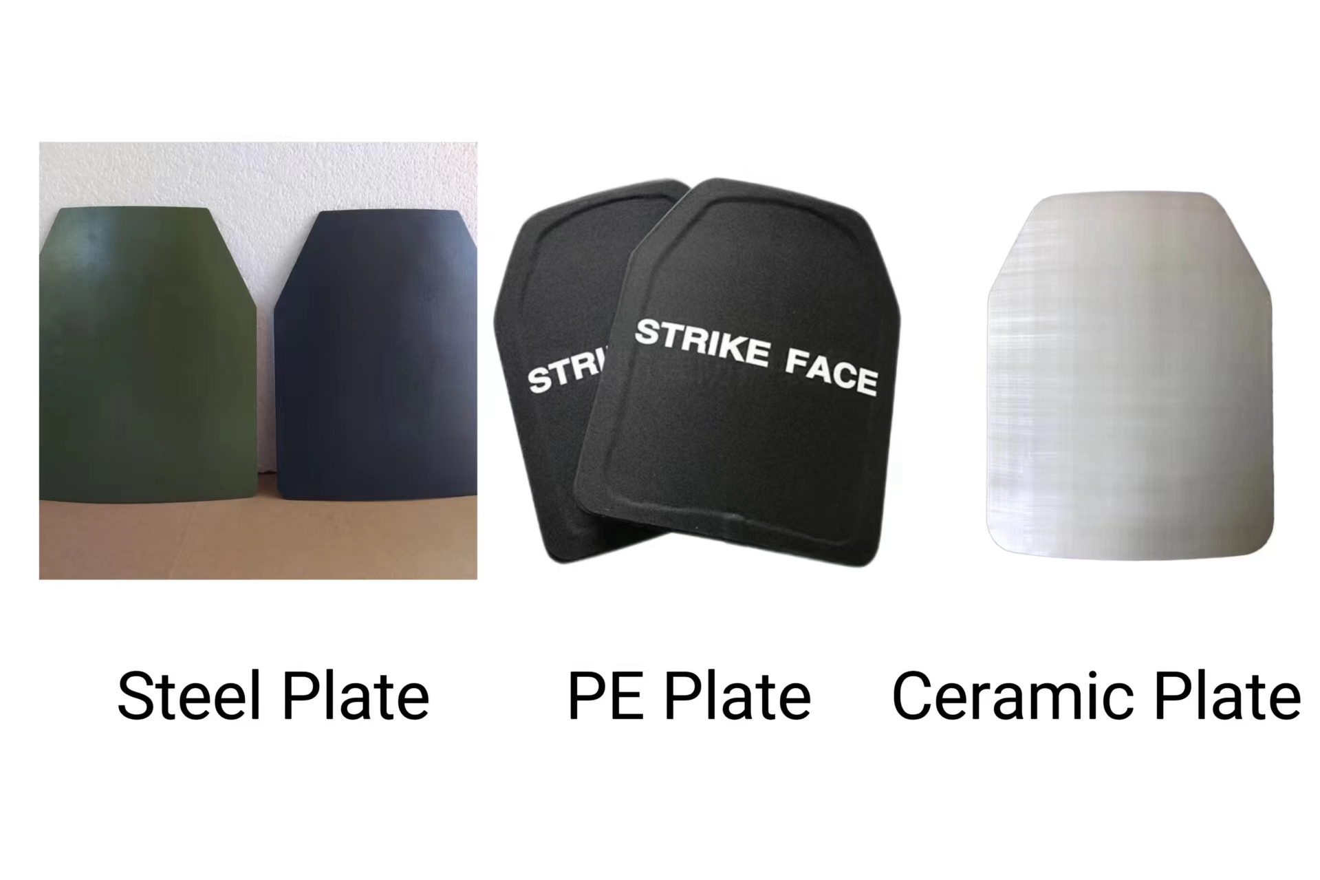 Comparison of the Bulletproof Performance of Steel, PE, and Ceramic Plates