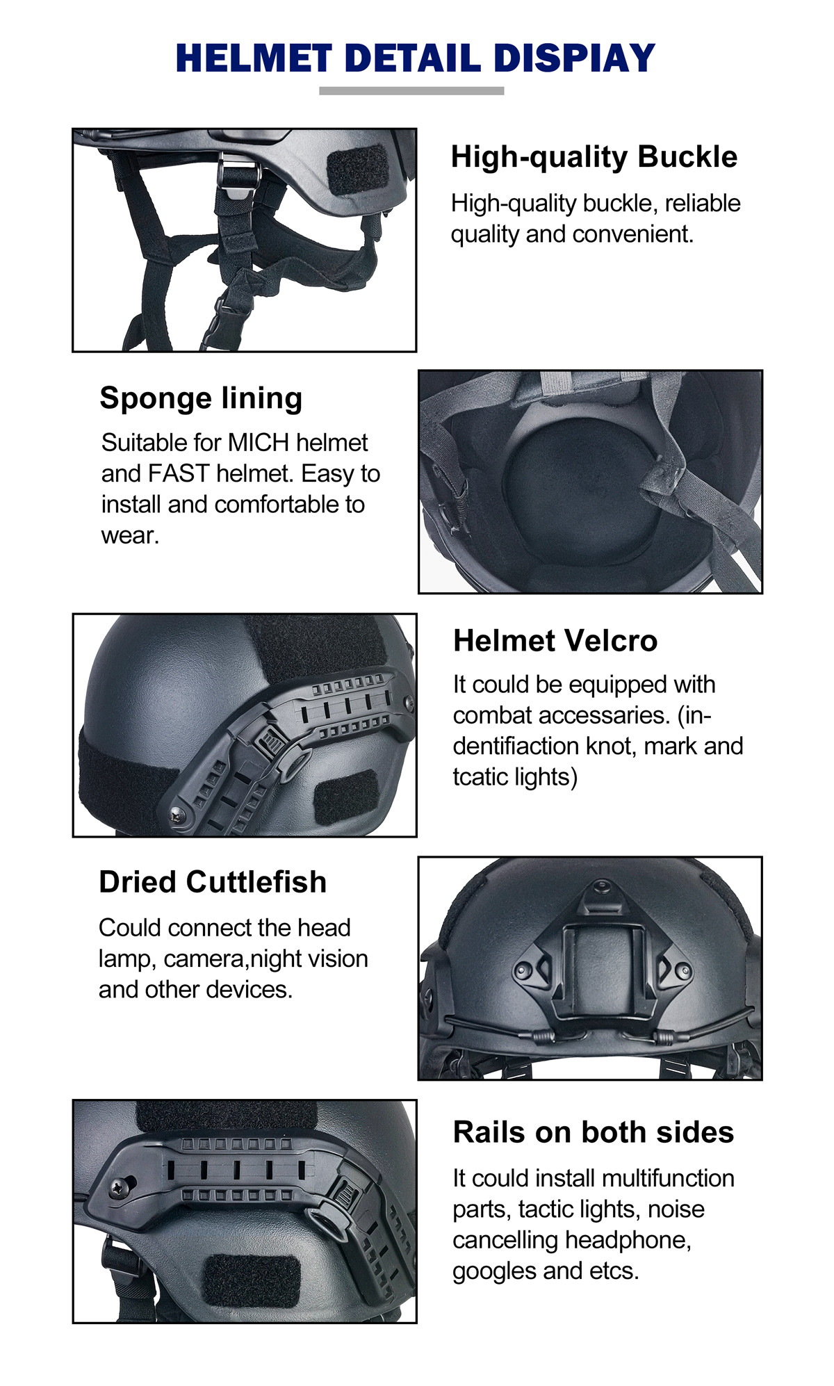 MICH Bulletstop Helmet NlJ Level Head Protection for US Army War Supply