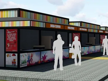Smart city street fast food selling booth vending kiosk