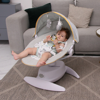 -3 in 1 Canopy+Mosquito Net & Handsfree Electric Baby Rocker TY666A-1