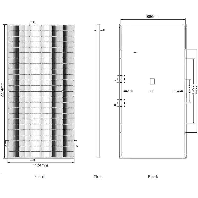 Солнечная панель Двусторонний модуль Солнечная батарея ...