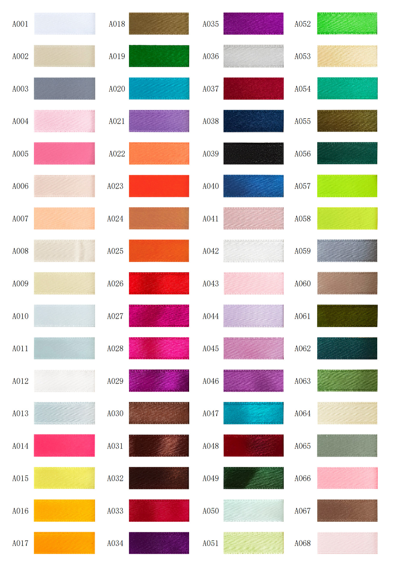 Satin Ribbon Color Card
