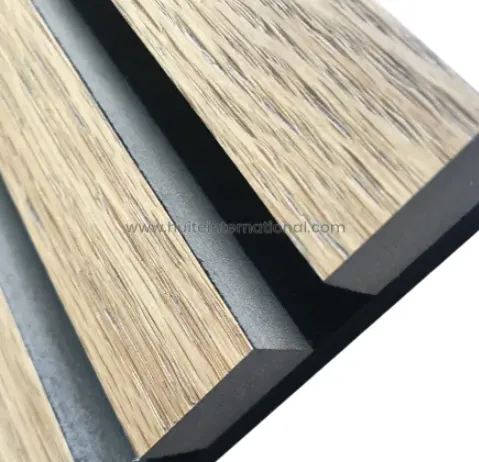 Wood Veneer PET MDF Slat Wall Panel