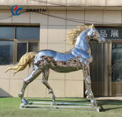 Mirror 304 stainless steel horse sculpture