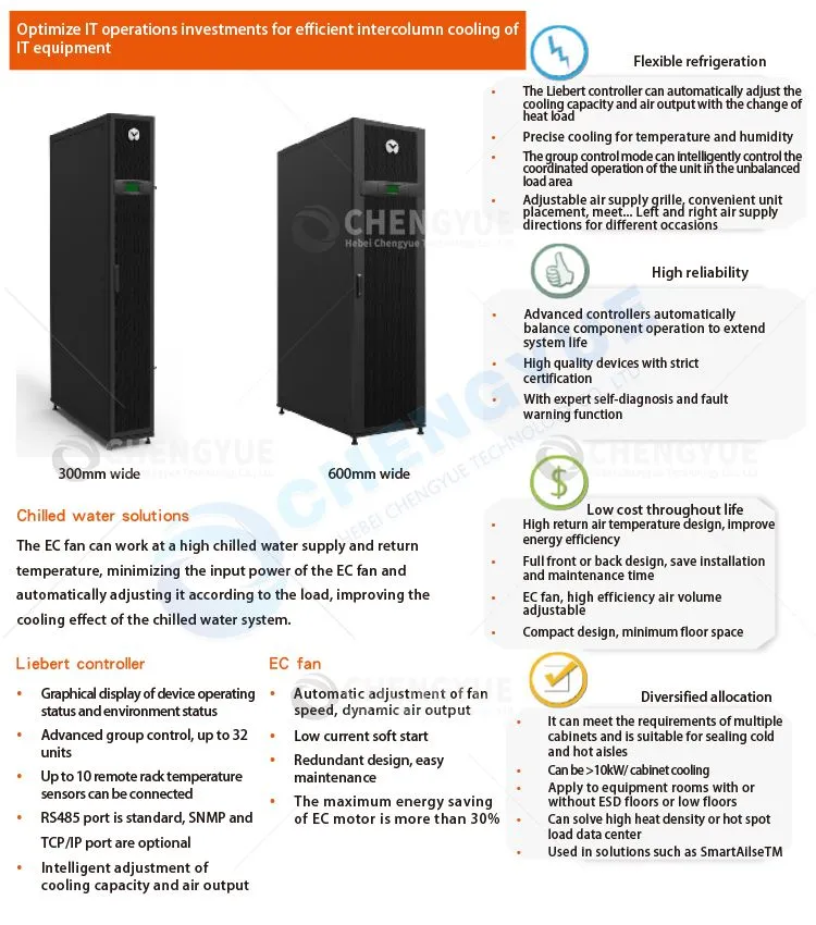 Vertiv Liebert CRV+CW Intelligent and efficient inter row chilled water precision air conditioner