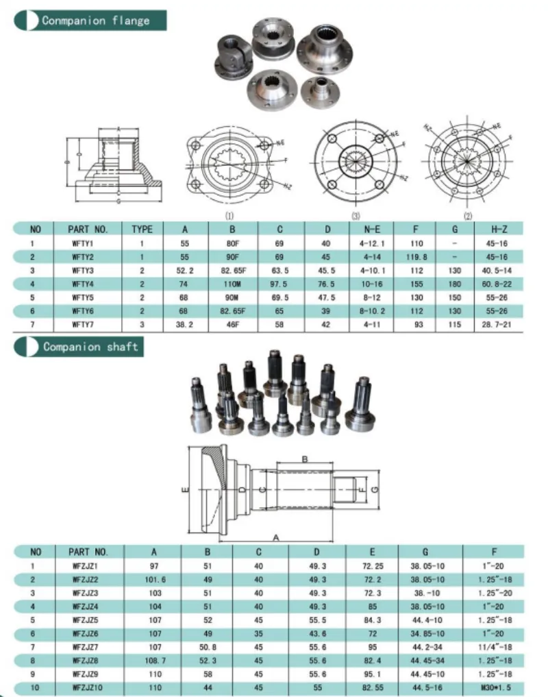 Companion Flange and Companion Shaft