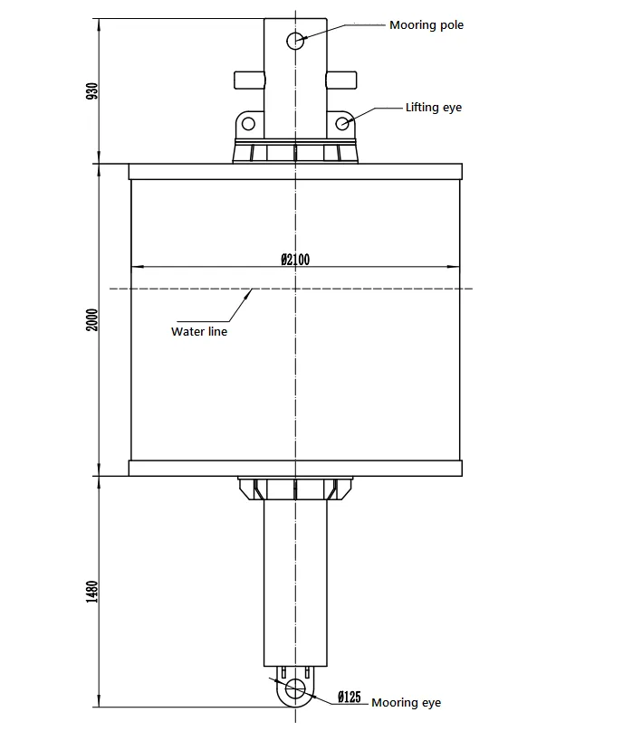 Dia. 2100mm Polyethylene mooring buoy for sale