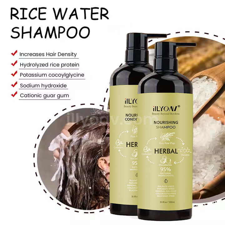 Revitalize Dry Hair with Rice Water Moisturizing Shampoo & Conditioner