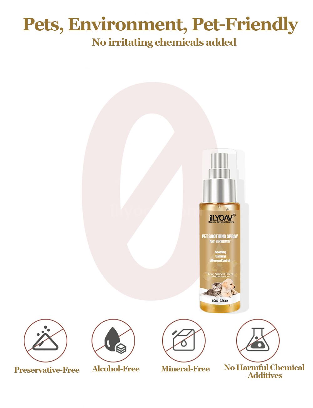 ilLYOAV Pet Soothing Spray Safe Ingredients Non-Irritating