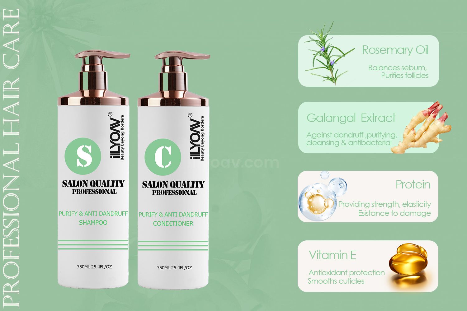 ilLYOAV Salon Quality Professional Hair Shampoo Conditioner 750ml